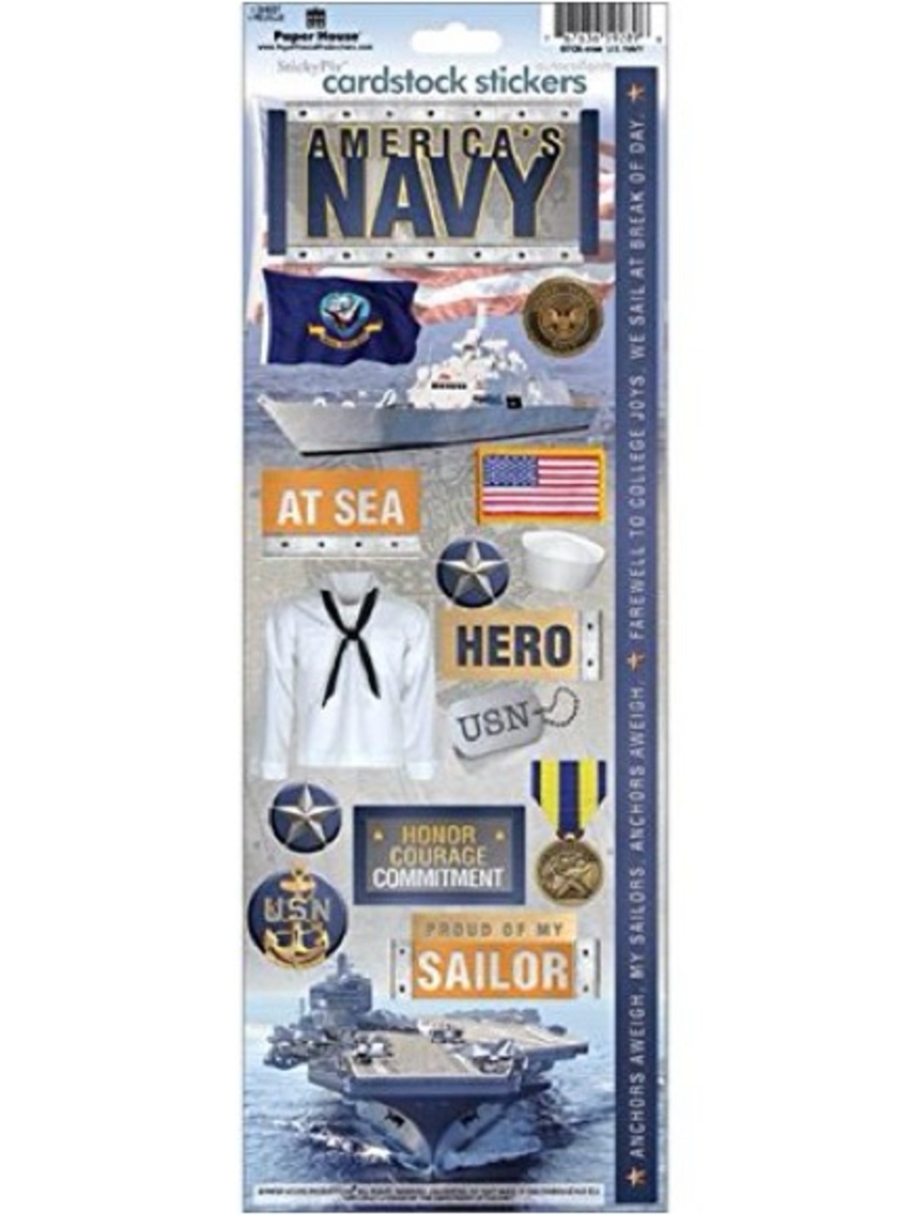 $3 Navy Themed Cardstock Stickers $3 WITH ANY $10 ORDER OR MORE